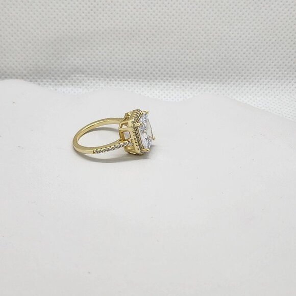 Brand New Sterling Silver 925 Rectangle Gemstone cz Ring - Picture 2 of 5